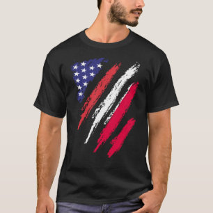T-shirt Pologne American Grosse Drapeau USA Patriot Herita