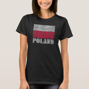 T-shirt Pologne Drapeau Pays Vintage Hommes Femmes Enfants