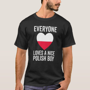 T-shirt Pologne Drapeau Tout Le Monde Aime Un Joli Garçon 