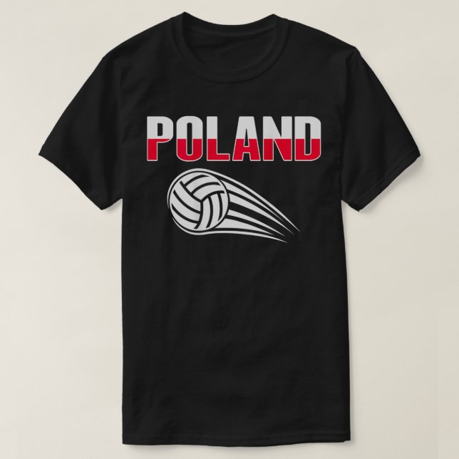 T-shirt Pologne Fans de volley-ball Jersey polonais Drapea (Design devant)