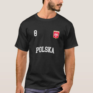 T-shirt Pologne Football 8 Retour Drapeau Polonais Footbal