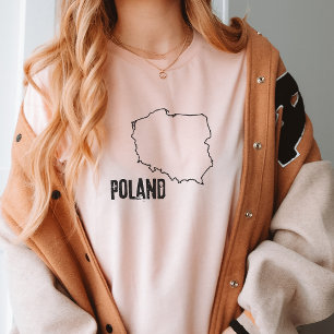 T-shirt Pologne Plan du pays Plan du territoire Ligne fron