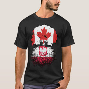 T-shirt Pologne Polonaise Canada Drapeau des racines d'arb
