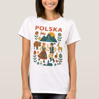 T-shirt Polska Folk Mountain Flat Art