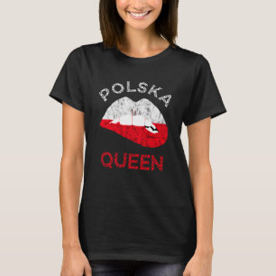 T-shirt Polska Queen Lip Drapeau polonais Racines polonais