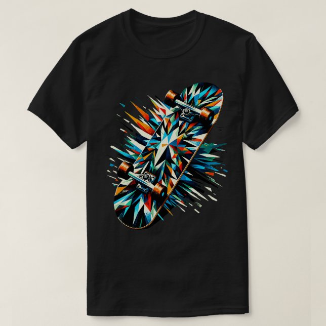 T-shirt Polygon Art Skate Skate Skateboard Skatebo (Design devant)