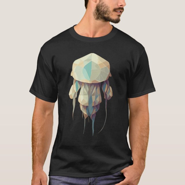 T-shirt Polygon Jellyfish Cute Low Poly (Devant)