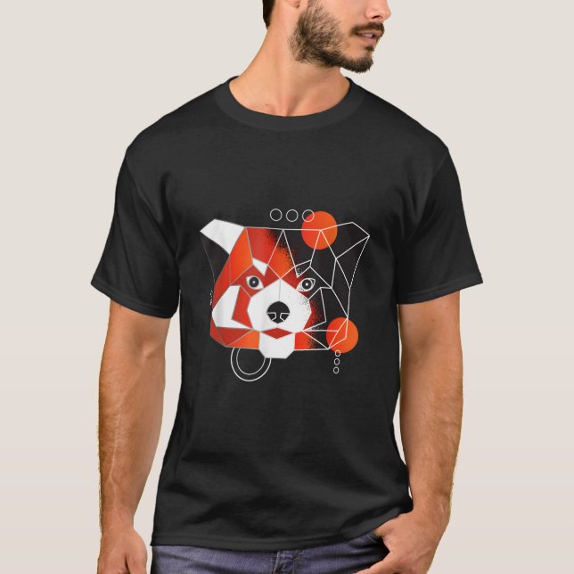 T-shirt Polygon Red Panda Minimal (Devant)