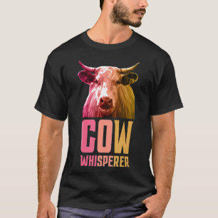 T-shirt polygonal éleveur de vaches qui parle aux 