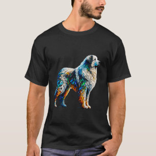 T-shirt Polygone Art Great Pyrenees Pyrénées Chien de Mont
