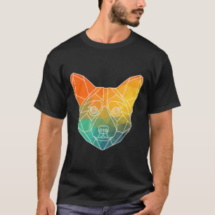 T-shirt Polygones de contour de Corgi Silhouette Aquarelle