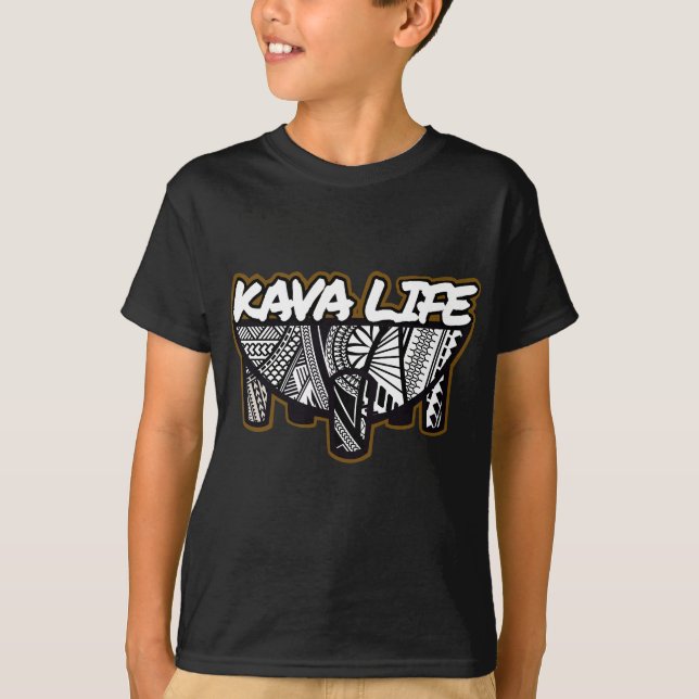 T-shirt Polynésie Island Root Kava Life (Devant)