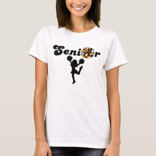T-shirt Pom-Pom de Cheerleader Senior Double Face Orange e