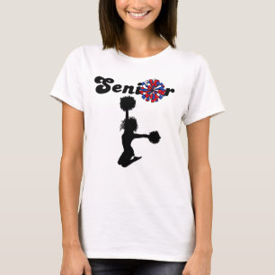 T-shirt Pom-Pom de Cheerleader Senior Double Face Rouge &