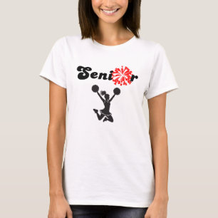 T-shirt Pom-Pom de Cheerleader Senior Recto-Verso Rouge & 