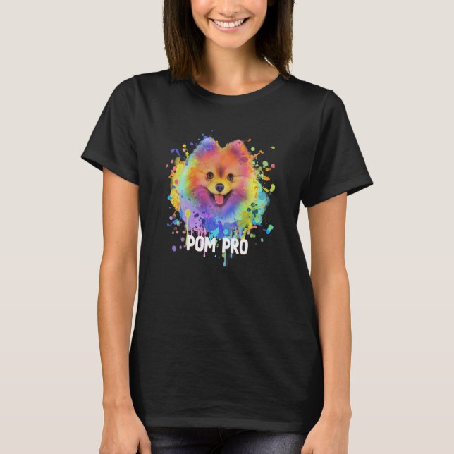 T-shirt Pom Pro Poméranie Humour Pom Pom Animal Pun Chien  (Devant)