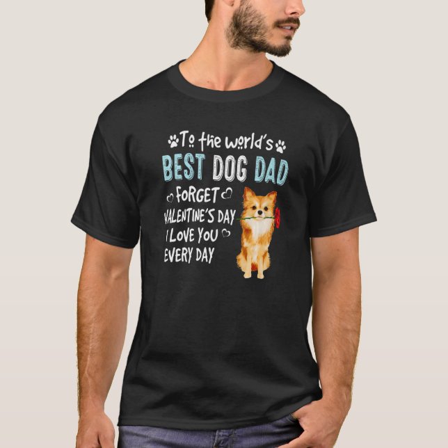 T-shirt Pomeranian Best Dog Dad Valentines Day Puppy (Devant)