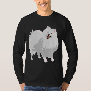 T-shirt Poméranian blanc