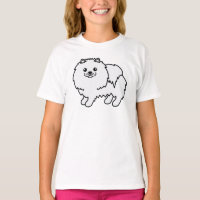 Pomeranian Blanc Chien de Dessin Animé Mignon