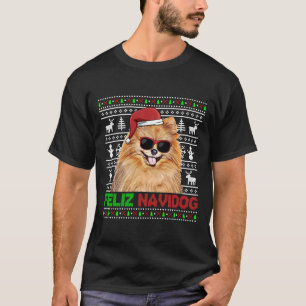 T-shirt Pomeranian Dog Feliz Navidog Funny Christmas