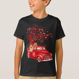 T-shirt Pomeranian équitation Camion Rouge Saint-Valentin 