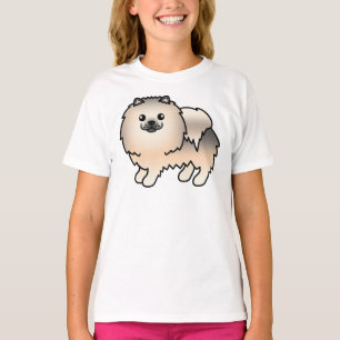 T-shirt Pomeranian Sable Crème Chien de Dessin Animé Migno