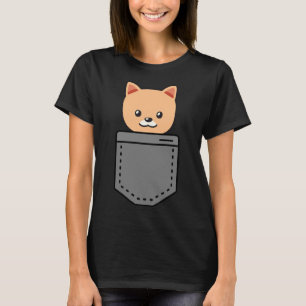 T-shirt Poméranien dans Pocket drôle mignonne chiot Big Ha