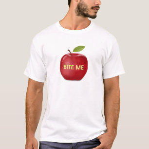 T-shirt Pomme avec texte modifiable 'mords moi'