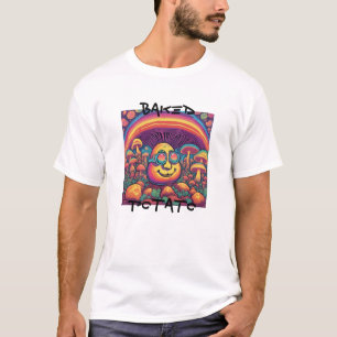 T-shirt Pomme de terre cuite Psychédélique Drôle Joyeux AI