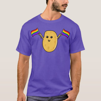 T-shirt Pomme de terre de fierté avec drapeaux LGBTQ