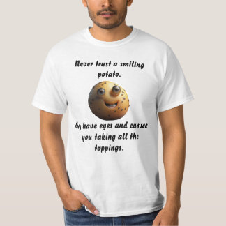 T-shirt Pomme de terre souriante drôle motif de chemise de