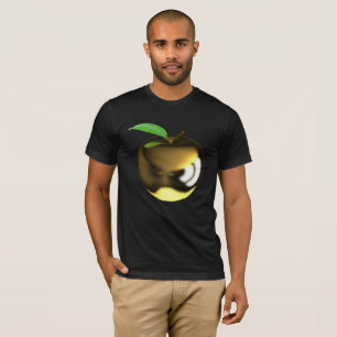 T-shirt Pomme dorée avec feuille brillante métallique