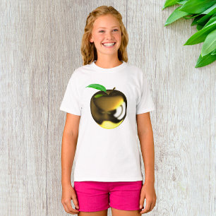 T-shirt Pomme dorée avec feuille brillante métallique