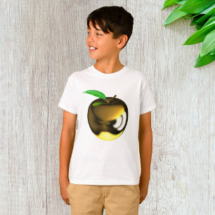 T-shirt Pomme dorée avec feuille brillante métallique