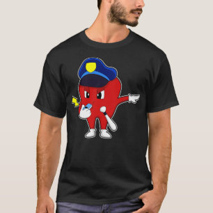 T-shirt Pomme en tant qu'agent de police avec sifflet matr