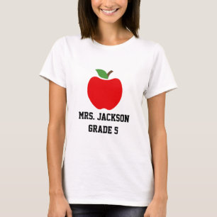 T-shirt pomme Nom et grade personnalisés