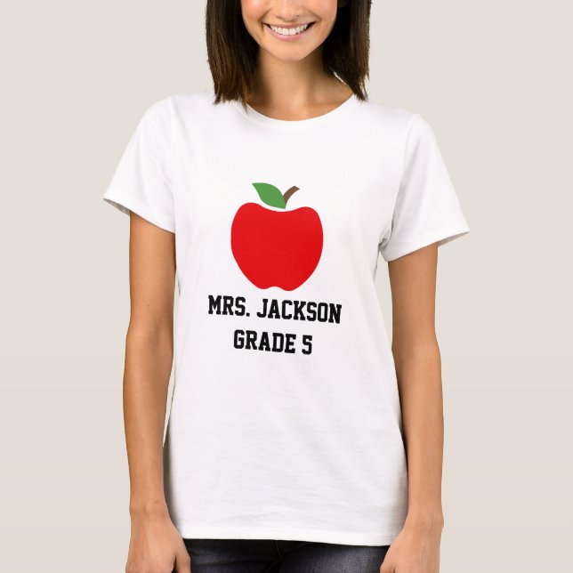 T-shirt pomme Nom et grade personnalisés (Devant)