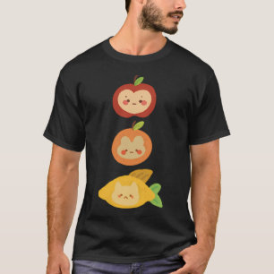 T-shirt Pomme Orange Lapin Citron Chat Poisson 3 Fruits de