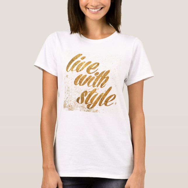 T-shirt Pomme sauvage | Live With Style - Citation Fille (Devant)