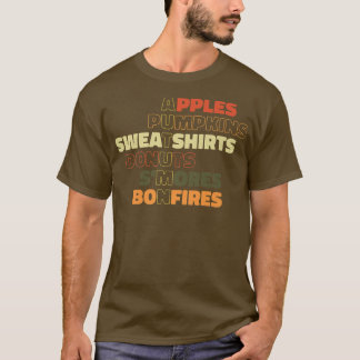 T-shirt Pommes d'automne Pommes de Citrouilles Smores Bonf