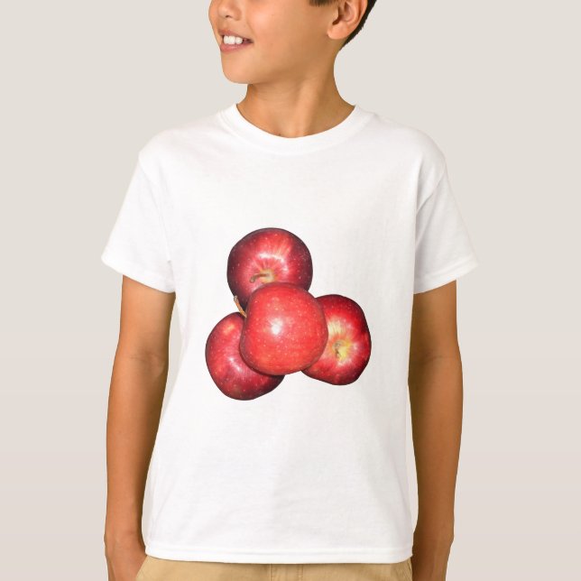 T-shirt Pommes rouges sucrées et crêpes - Impression de fr (Devant)