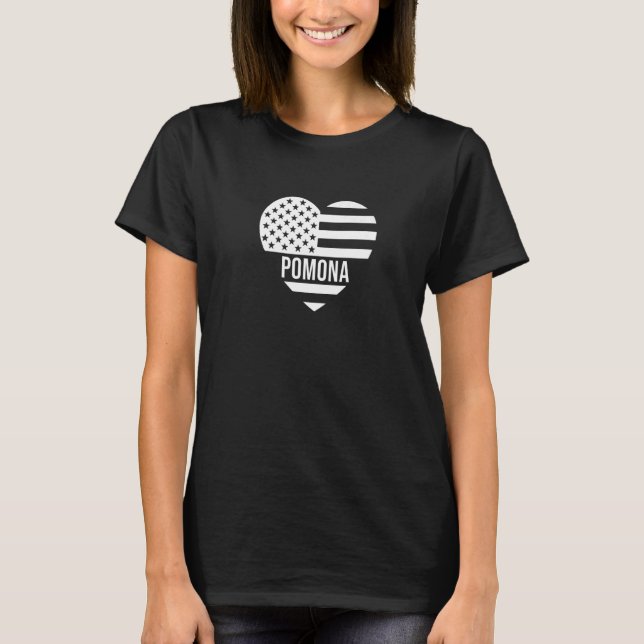 T-shirt Pomona USA Flag America City Hometown Vacation Ame (Devant)