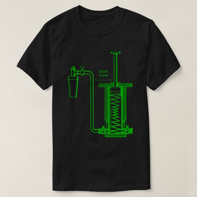 T-shirt Pompe à bière rétro (Design devant)