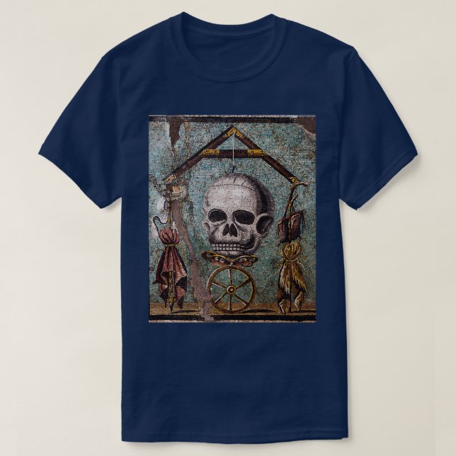 T-SHIRT POMPEII COLLECTION MEMENTO MORI SKULT BUTTERFLY AN (Design devant)