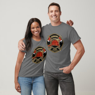 T-shirt Pompier AJOUTER LE NOM Insigne du service de pompi