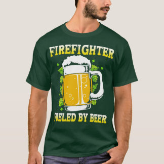 T-shirt Pompier Alimenté Par Une Bière Amusante Pompier