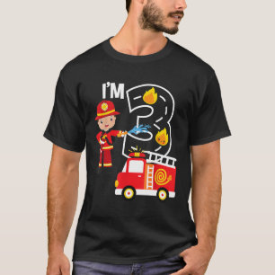 T-shirt Pompier Camion 3 Ans Im 3ème Anniversaire Partie