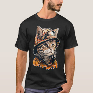 T-shirt Pompier Chat Brigade de sapeurs-pompiers Chats Pom