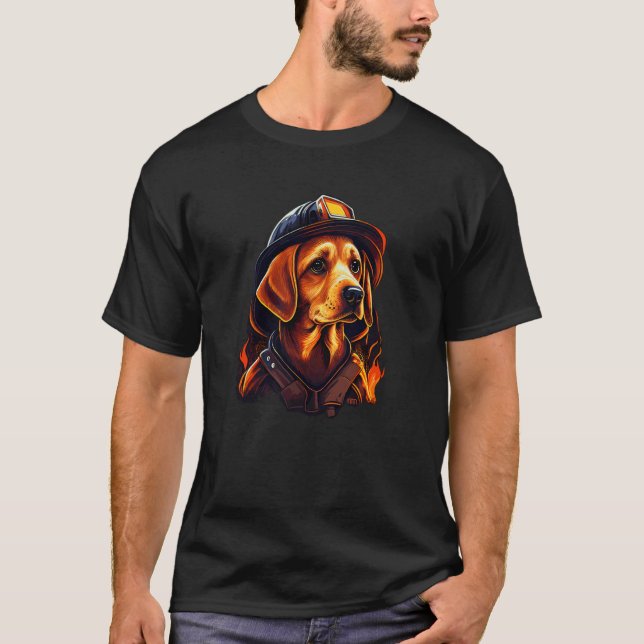 T-shirt Pompier Chien Pompier Casque Pompier Chien Chien G (Devant)