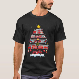T-shirt Pompier de Noël Pyjama Camion d'incendie Funny Fir